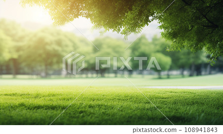 Green lawn and trees background with copyspace.... - Stock Illustration ...