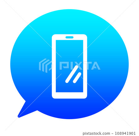 Blue gradient smartphone and speech bubble 108941901