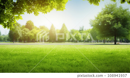 Green lawn and trees background with copyspace.... - Stock Illustration ...