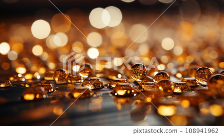 Hexagon and circle bokeh background. Background concept. Generative AI 108941962