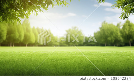 Green lawn and trees background with copyspace.... - Stock Illustration ...