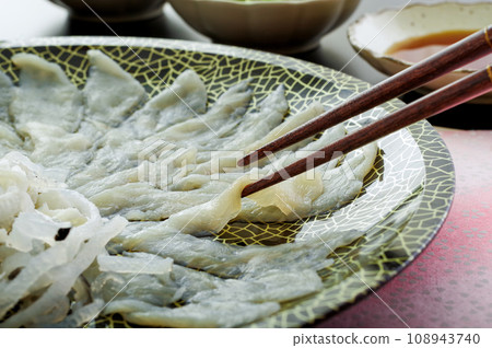 Delicious blowfish sashimi Delicious blowfish sashimi 108943740
