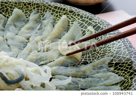 Delicious blowfish sashimi Delicious blowfish sashimi 108943741