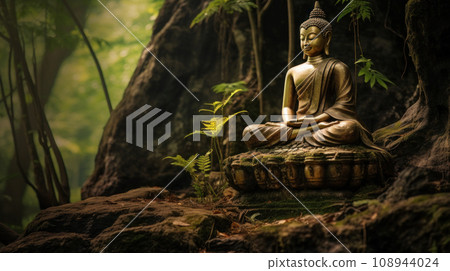 Ancient Buddha statues in various places 108944024