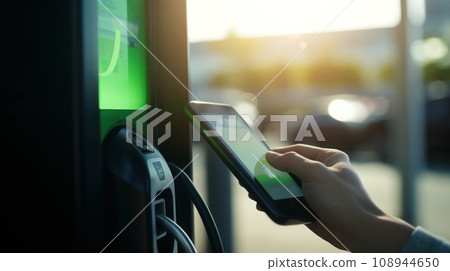 Mobile phone scan to pay for charging electric cars Mobile phone scan to pay for charging electric cars 108944650