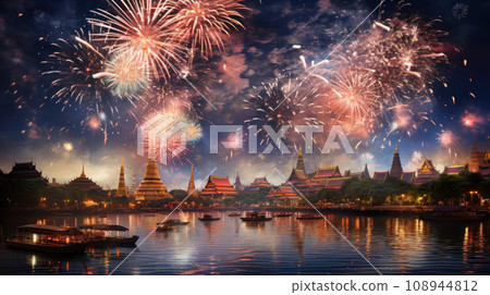 Bangkok Happy New Year Festival and Firework Bangkok Happy New Year Festival and Firework 108944812