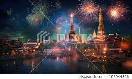 Bangkok Happy New Year Festival and Firework 108944816