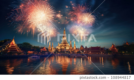 Bangkok Happy New Year Festival and Firework 108944817
