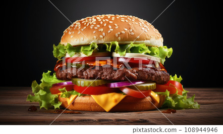 Hamburger on the isolated background 108944946