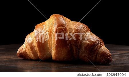 croissant on the wooden background croissant on the wooden background 108945004