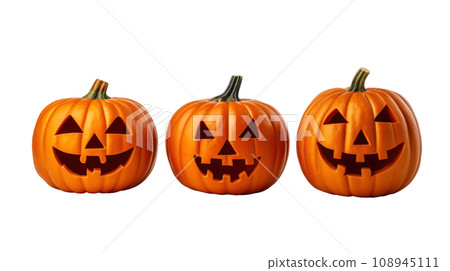 Halloween Pumpkins on the transparent backgrounds Halloween Pumpkins on the transparent backgrounds 108945111