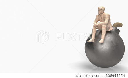 The man siting on Bomb for Business crisis concept 3d rendering The man siting on Bomb for Business crisis concept 3d rendering 108945354