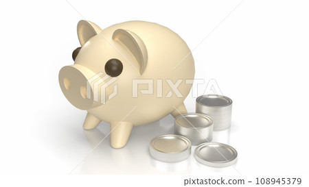 The Piggy Bank and House for earn or saving money concept 3d rendering 108945379