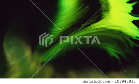 Paint splash ink water blob neon green black fluid 108945935