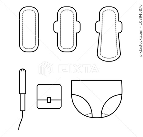 衛生用品線描圖(無色) 衛生用品線描圖(無色) 108946876