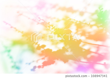 Plum blossom silhouette art drawn in rainbow pastel tones Plum blossom silhouette art drawn in rainbow pastel tones 108947341