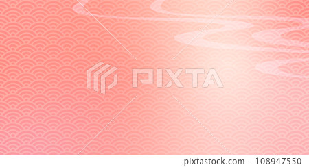 Seigaiha 圖案粉紅色春天背景圖 108947550