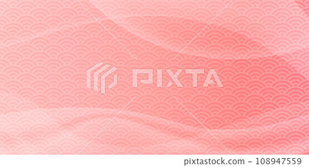 Seigaiha 圖案粉紅色春天背景圖 108947559