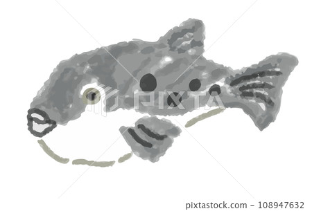 河豚水彩手繪插圖 河豚水彩手繪插圖 108947632