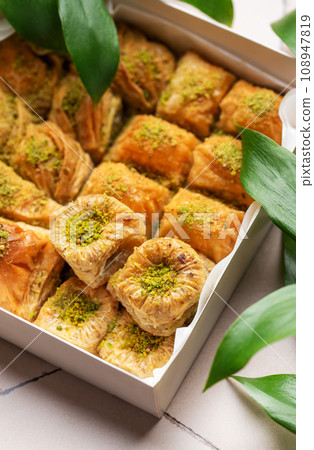 Assortment of Turkish baklava dessert 108947819