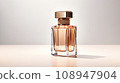 Bottle of male luxury perfume on white background with shadows 108947904