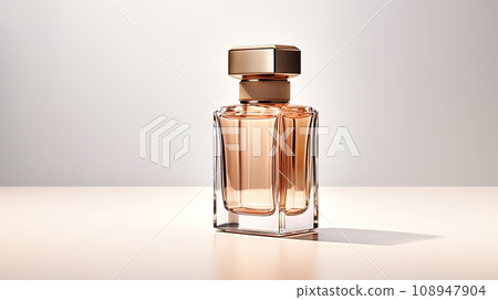 Bottle of male luxury perfume on white background with shadows Bottle of male luxury perfume on white background with shadows 108947904