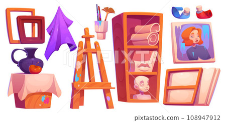 Art studio interior furniture and equipment 108947912