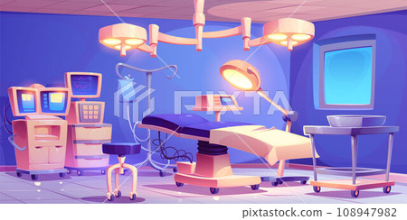 Surgery room interior with equipment Surgery room interior with equipment 108947982