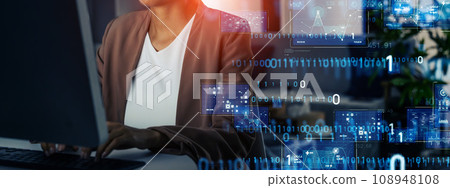 Women working in the office and digital technology 108948108