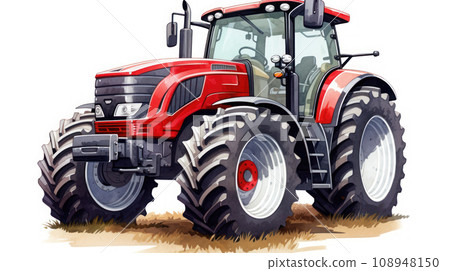 illustration of tractor on the white background 108948150