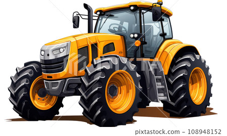 3D render of tractor full option on the transparent background 3D render of tractor full option on the transparent background 108948152