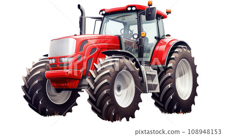 3D render of tractor on the transparent background 108948153