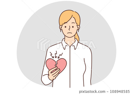 Unhappy woman with broken heart Unhappy woman with broken heart 108948585