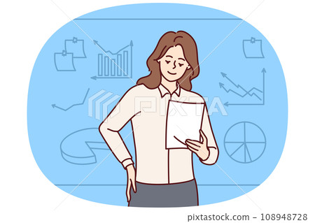 Businesswoman make presentation in office 108948728