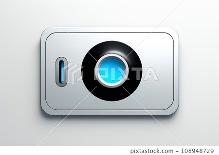 Abstract technology digital keyhole ,high tech multicolor button, Generative AI 108948729