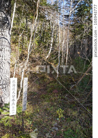 Hokkaido Odifumi point trailhead in late autumn 108948777
