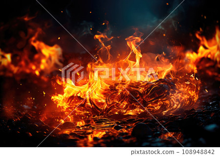 Fire is burning close up Fire is burning close up 108948842