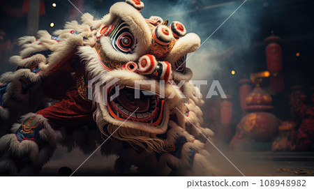 lion dance in Chinese cultures 108948982