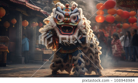 lion dance in Chinese cultures 108948984