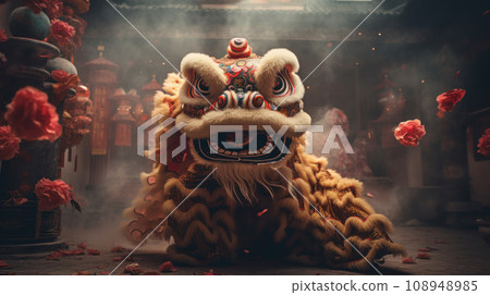 lion dance in Chinese cultures lion dance in Chinese cultures 108948985