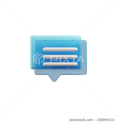3D social message blue icon, chat or online message communication, realistic SMS symbol for user ui ux app web interface 3D social message blue icon, chat or online message communication, realistic SMS symbol for user ui ux app web interface 108949210