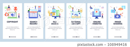 Website and mobile app onboarding screens vector template 108949416