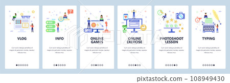 Website and mobile app onboarding screens vector template 108949430