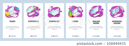 Website and mobile app onboarding screens vector template Website and mobile app onboarding screens vector template 108949435