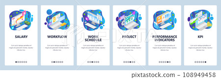 Business project website and mobile app onboarding screens vector template 108949458
