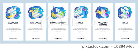 Website and mobile app onboarding screens vector template 108949463