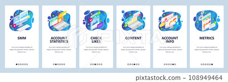 Content marketing website and mobile app onboarding screens vector template 108949464