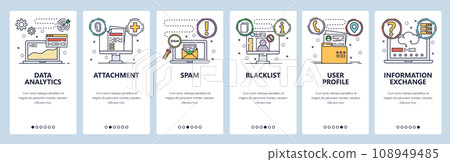 Website and mobile app onboarding screens vector template Website and mobile app onboarding screens vector template 108949485