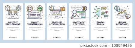 Website and mobile app onboarding screens vector template Website and mobile app onboarding screens vector template 108949486