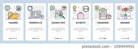 Website and mobile app onboarding screens vector template Website and mobile app onboarding screens vector template 108949491